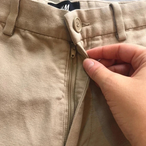 H&M Khaki Skinny Jeans Ankle Crop Womens Size 32R - Picture 8 of 11